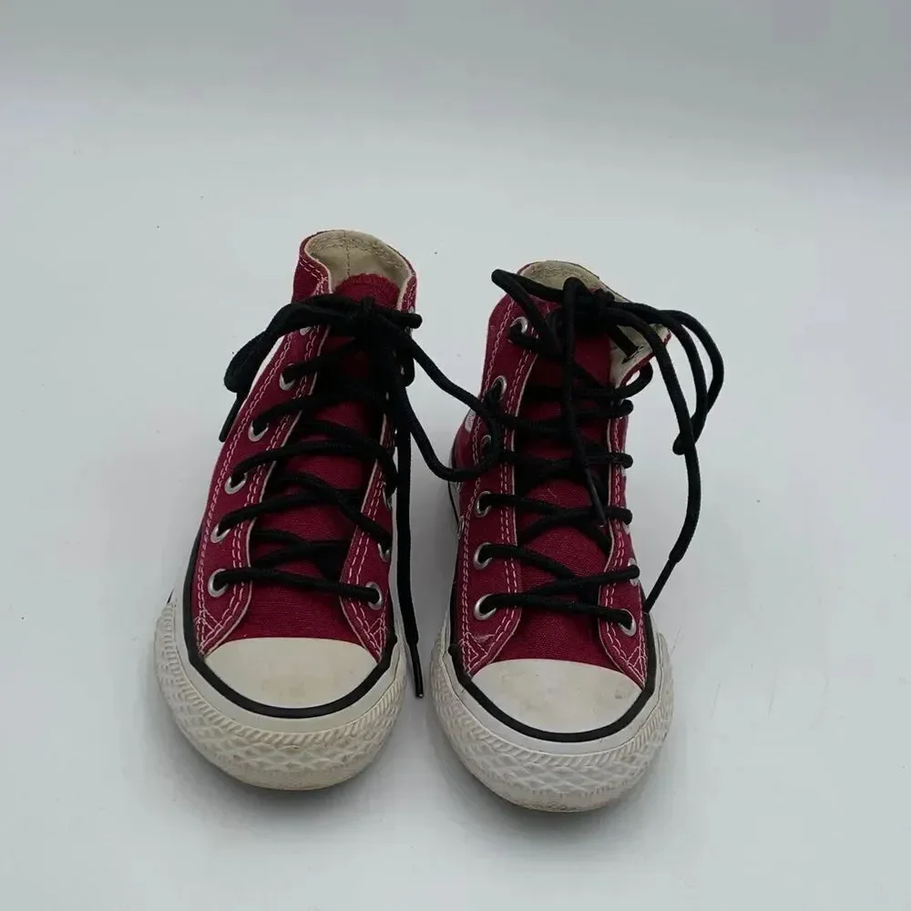 Converse All Star Red High-Top Sneakers with Black Laces kids size 11